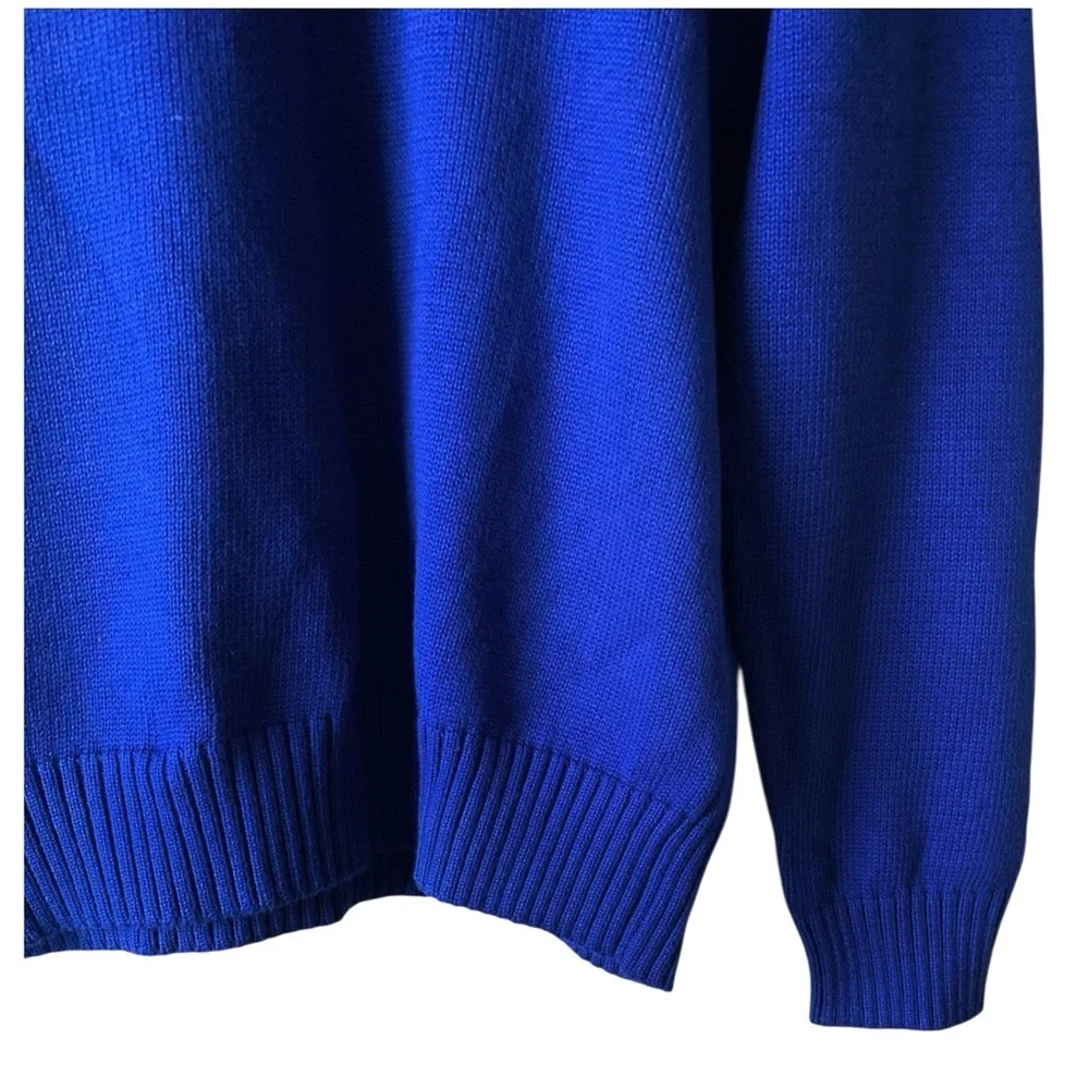 POLO RALPH LAUREN Men’s Blue Cotton 1/4 Zip Long Sleeve Pony Pullover Sweater L